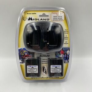 Midland AVP4 Dual Charger Kit AC/DC 2 Batteries LXT210/310/410 GXT500/550/555‎